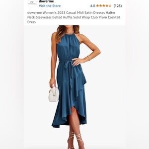 New with tags. Small halter blue ruffle dress